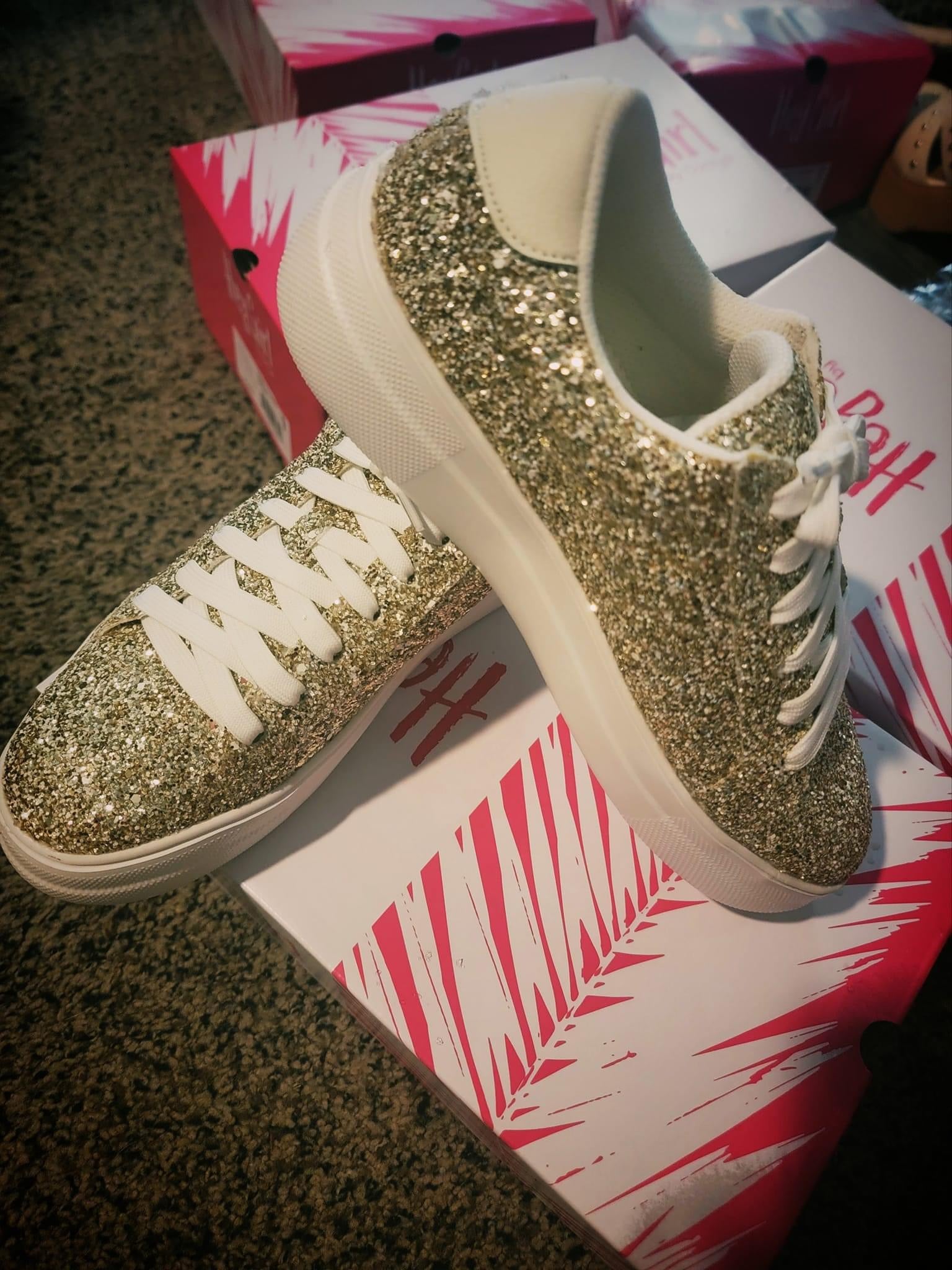 Gold Chunky Glitter Shoes
