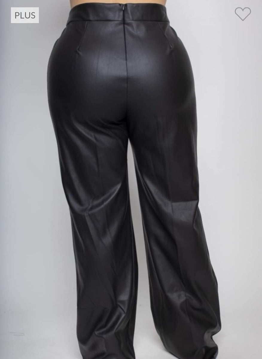 Plus Wide Leg Faux Leather Pants – Sassi Frass Boutique