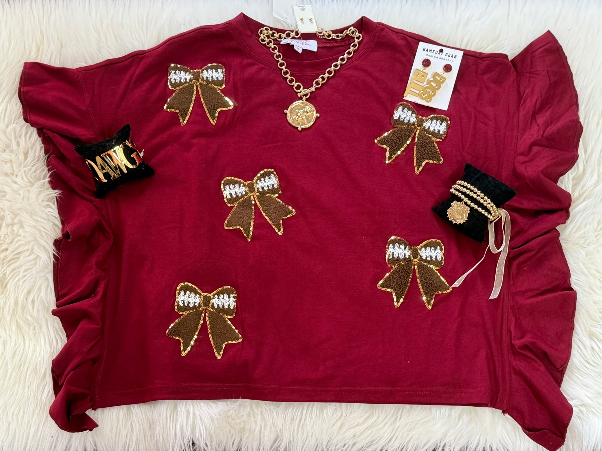 Sideline Sparkle Ruffle Top