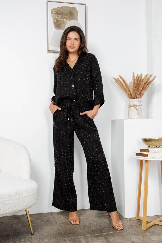 Linen Rhinestone Shine Out Pants