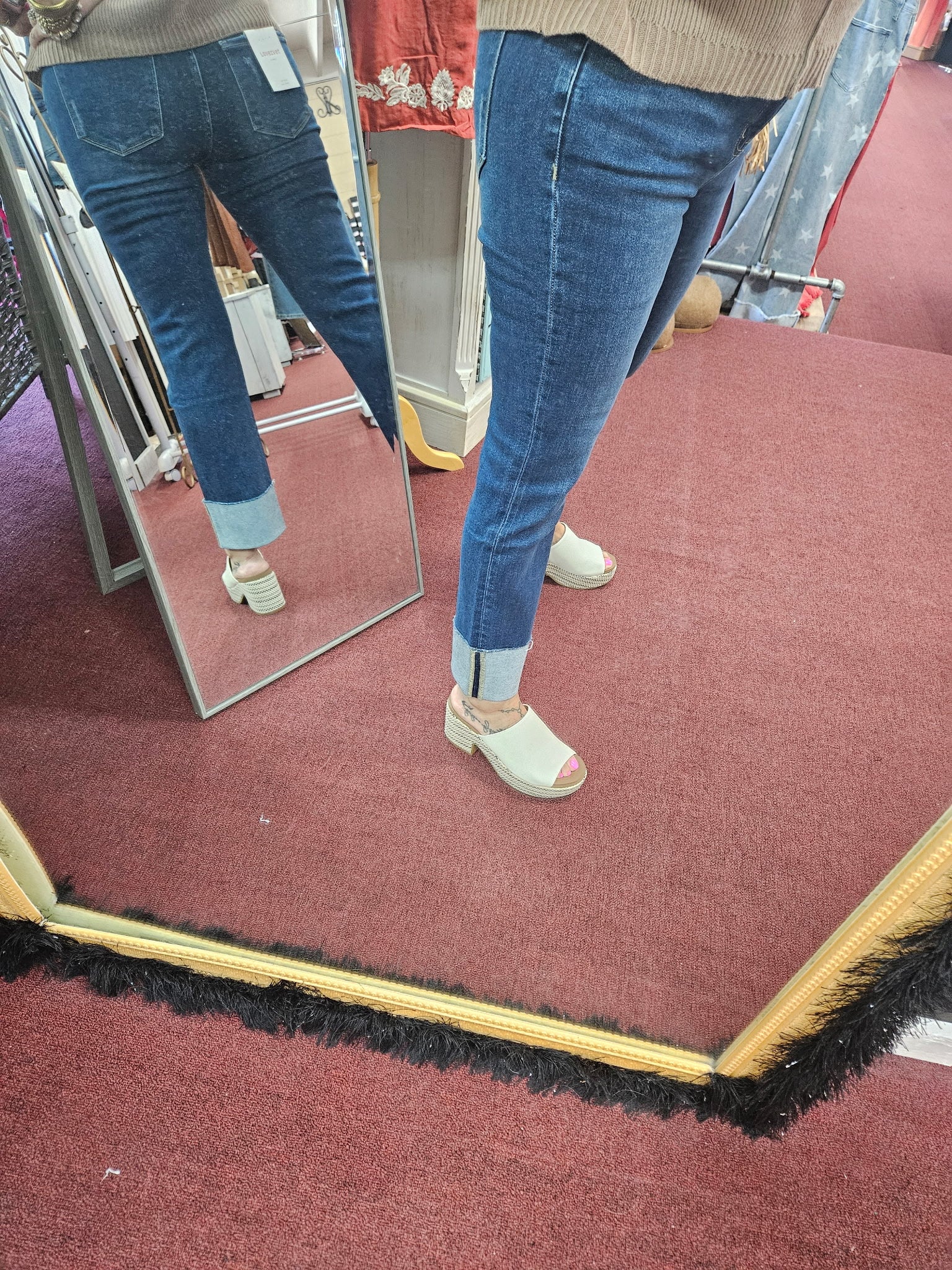 FM Sagacity HR Cuffed Slim Straight Jeans