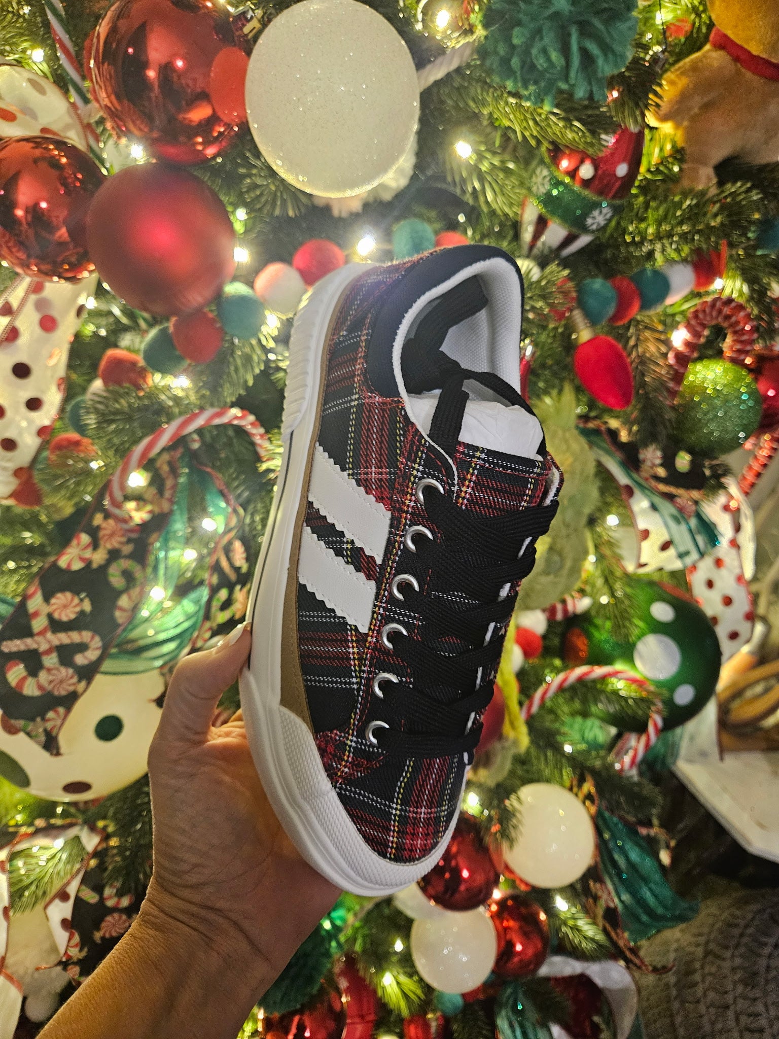 Thats Her Navy Plaid Shoe