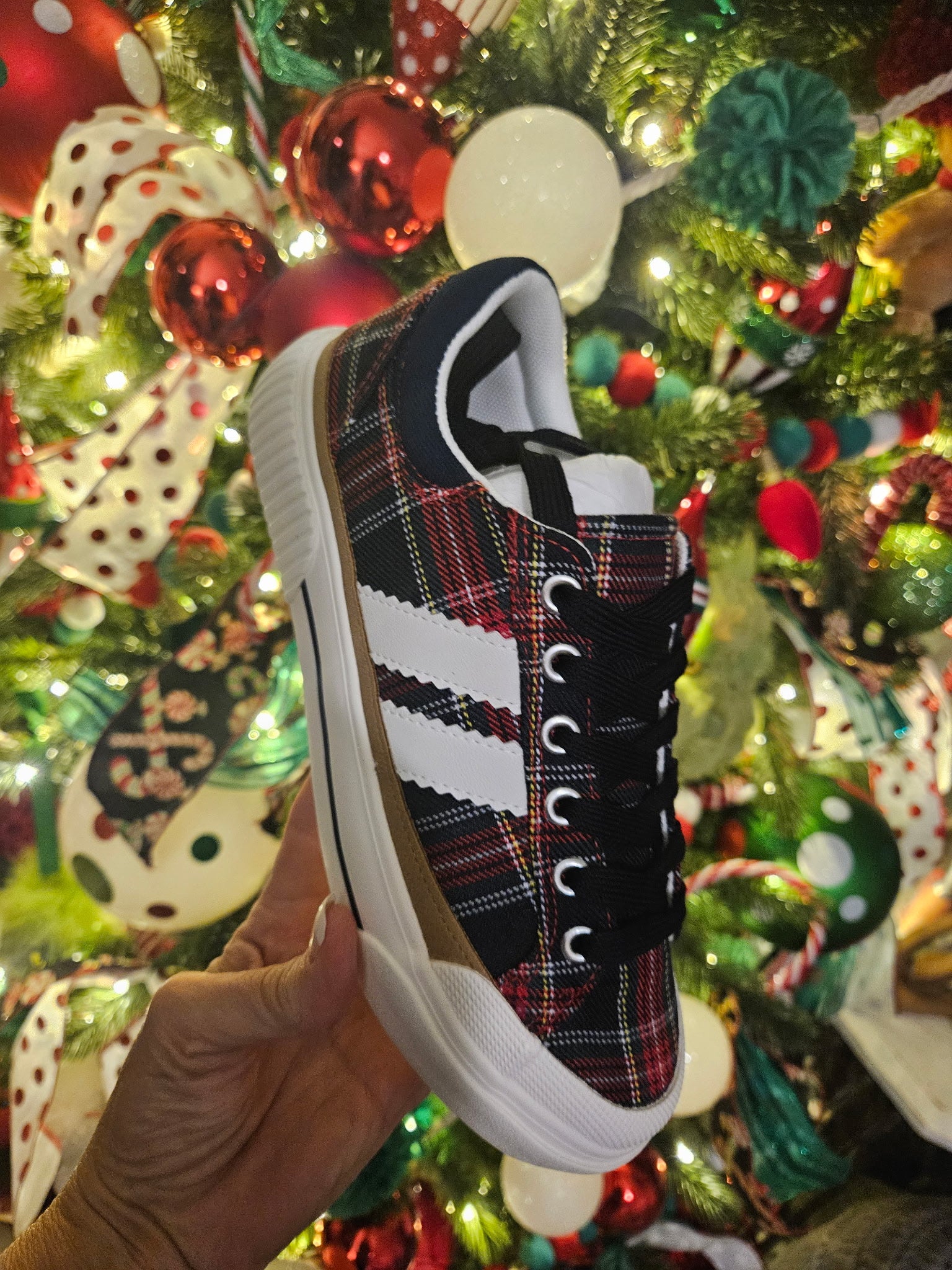 Thats Her Navy Plaid Shoe