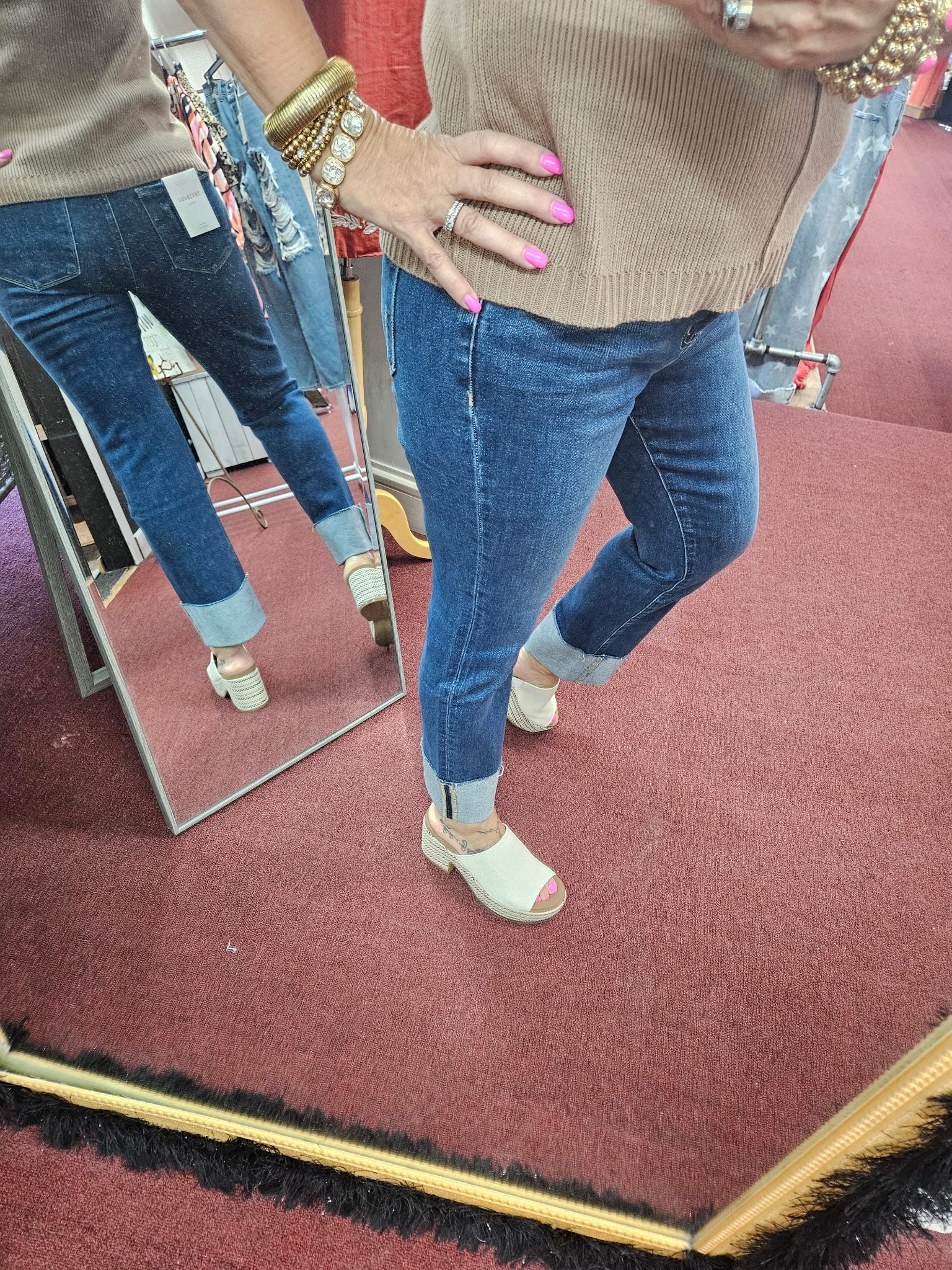 FM Sagacity HR Cuffed Slim Straight Jeans