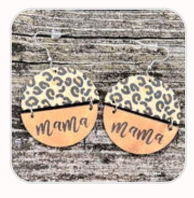 Mama Leopard Acrylic Earrings