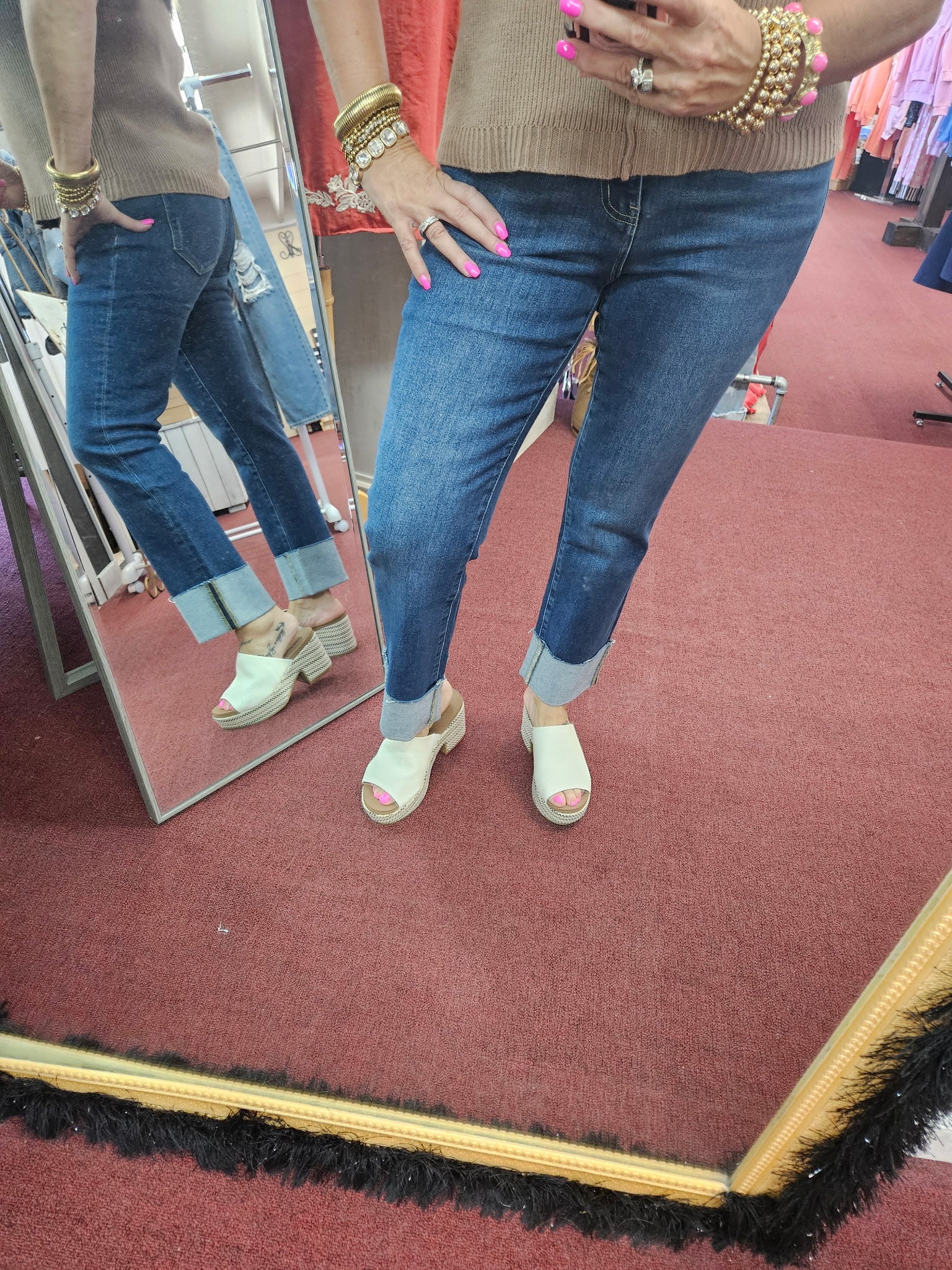 FM Sagacity HR Cuffed Slim Straight Jeans