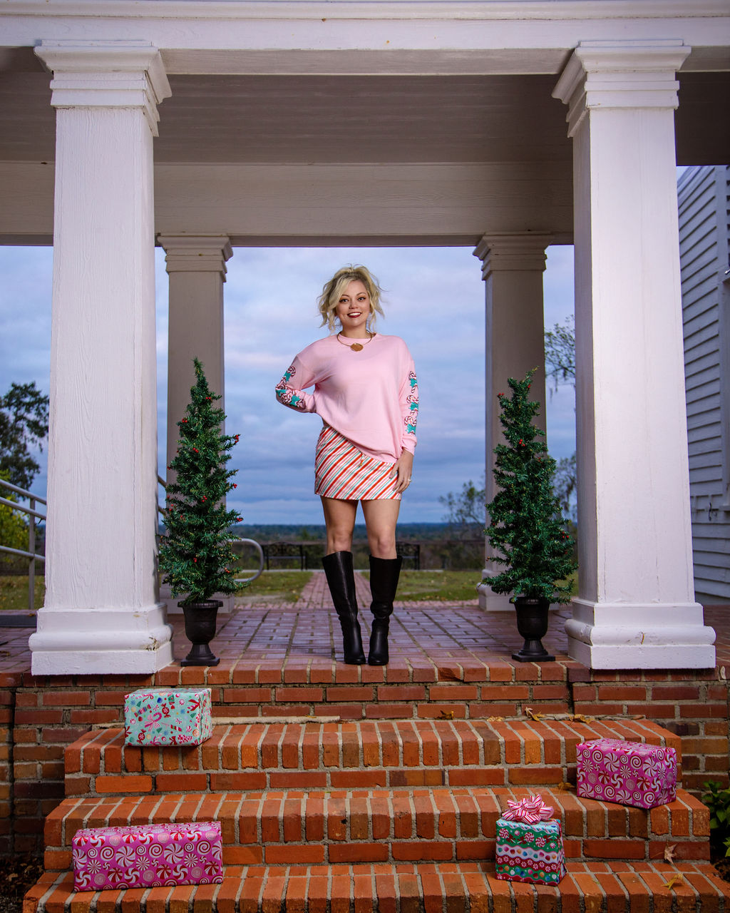 Candy Cane Sleeves Top