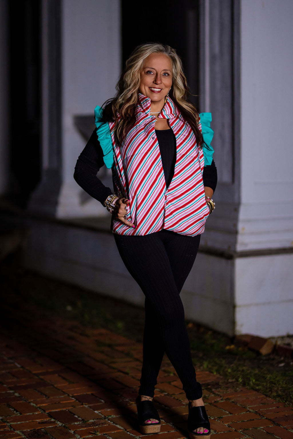 Candy Stripe Puffer Vest