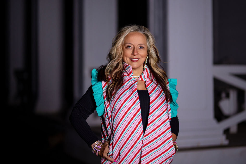Candy Stripe Puffer Vest