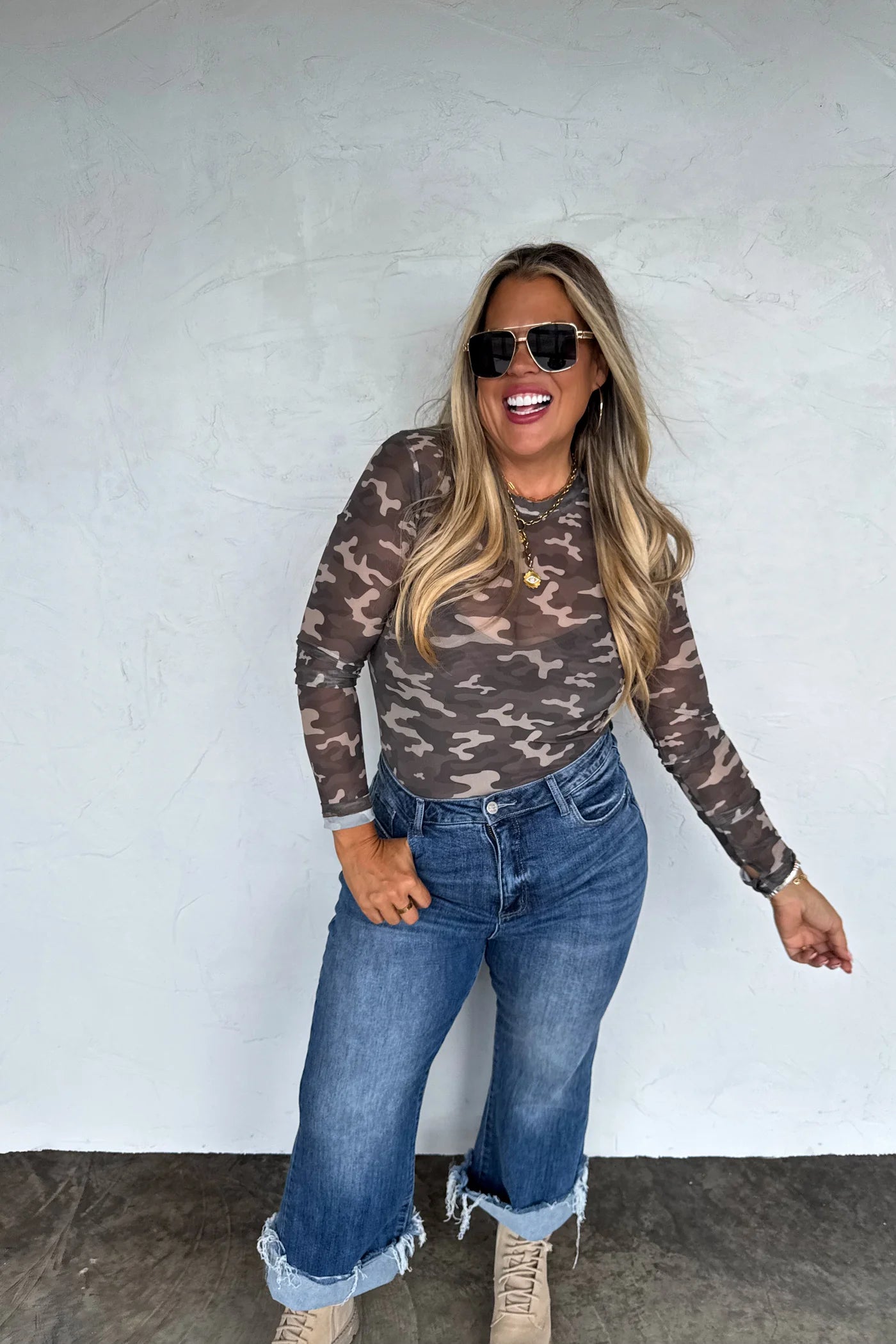 Original Camo Mesh Top