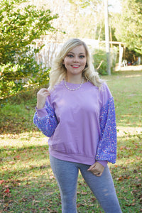 Lindsey Lavender Sequin Top