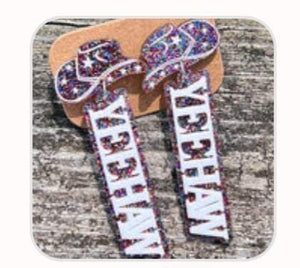 Gypsy Glitter Acrylic Yeehaw Earrings