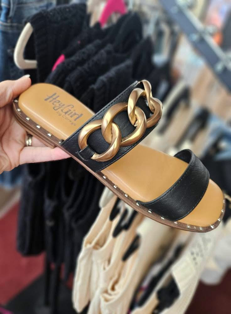 Black Catch Flights Not Feelings Sandal