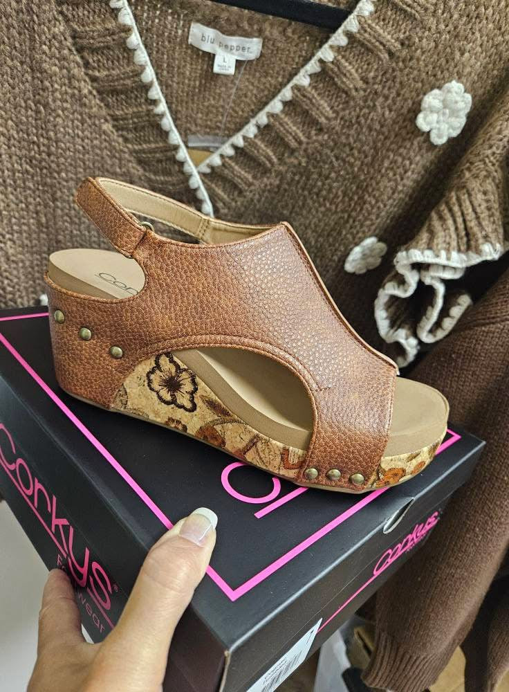 Tumbled Cognac Carley Wedge