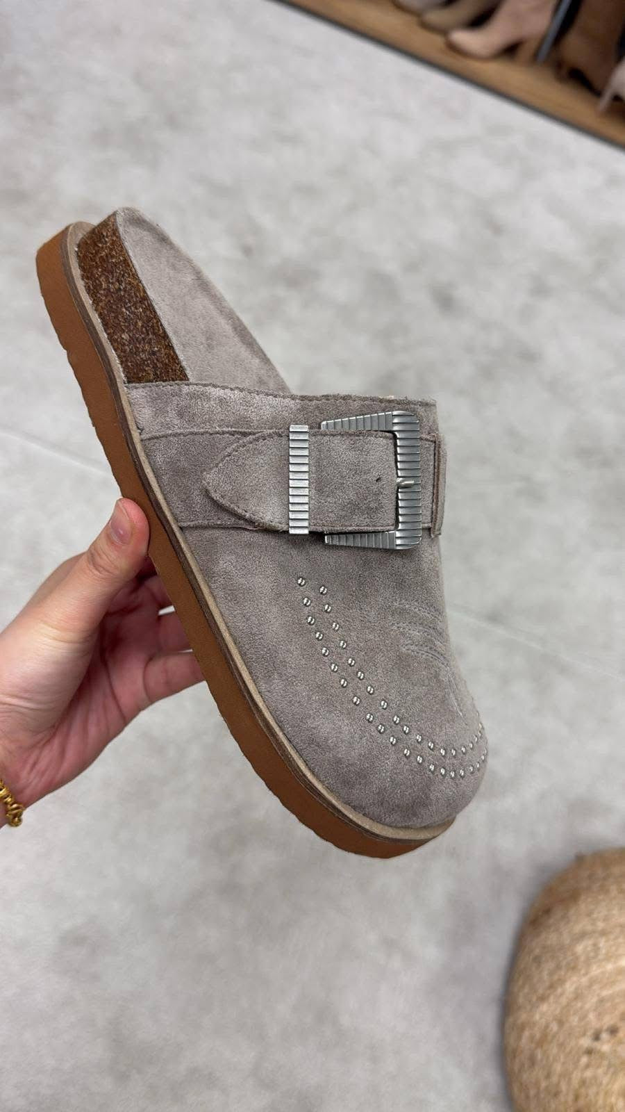 Cheyenne Taupe Mule