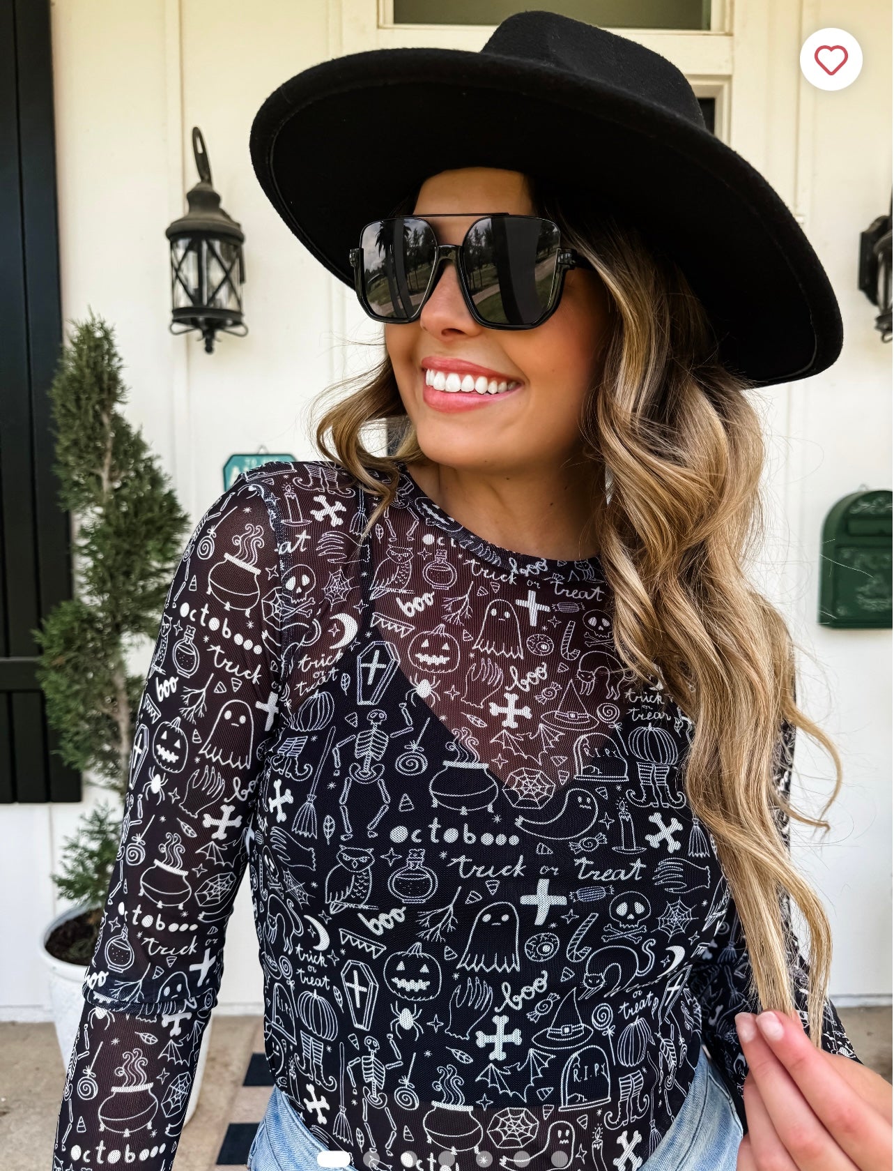 Spooky Halloween Mesh Top