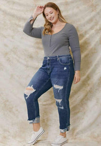 Plus MidRise Boyfriend Jeans