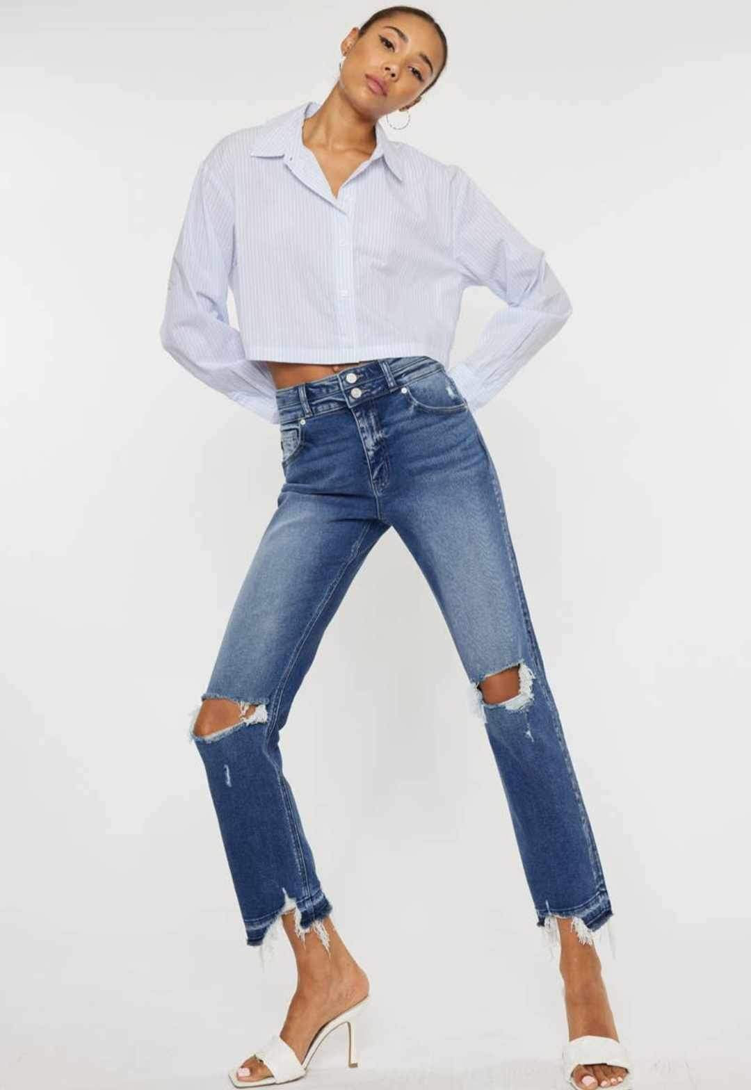 Plus HR Kancan Slim Straighten Up Girl Jeans