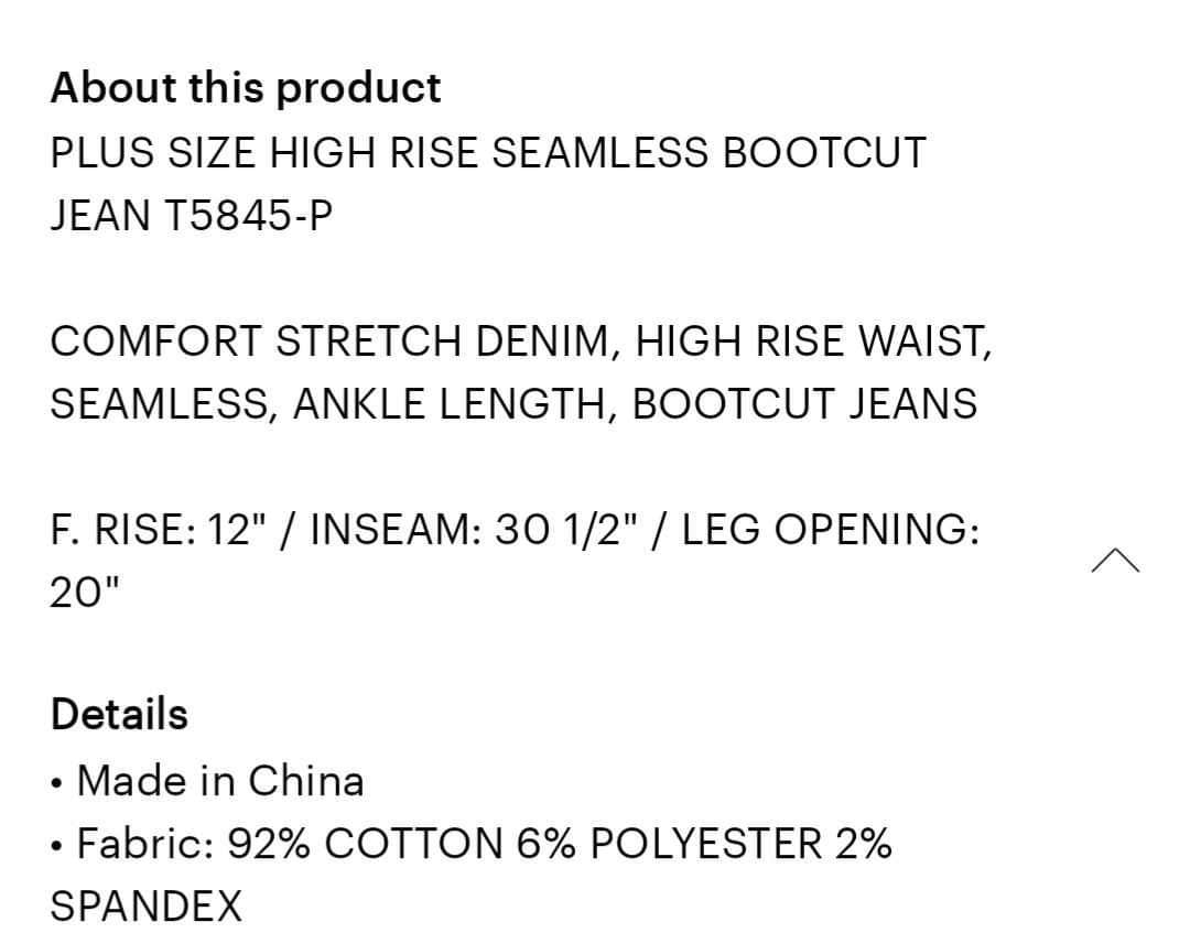 Plus HR Fashionably Bootcut Jeans