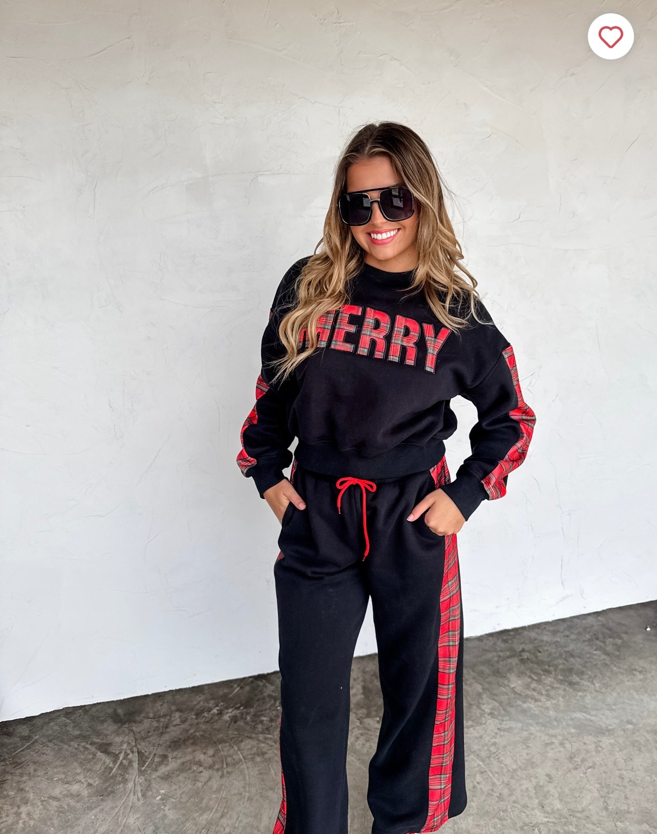 Merry Plaid Pant Set