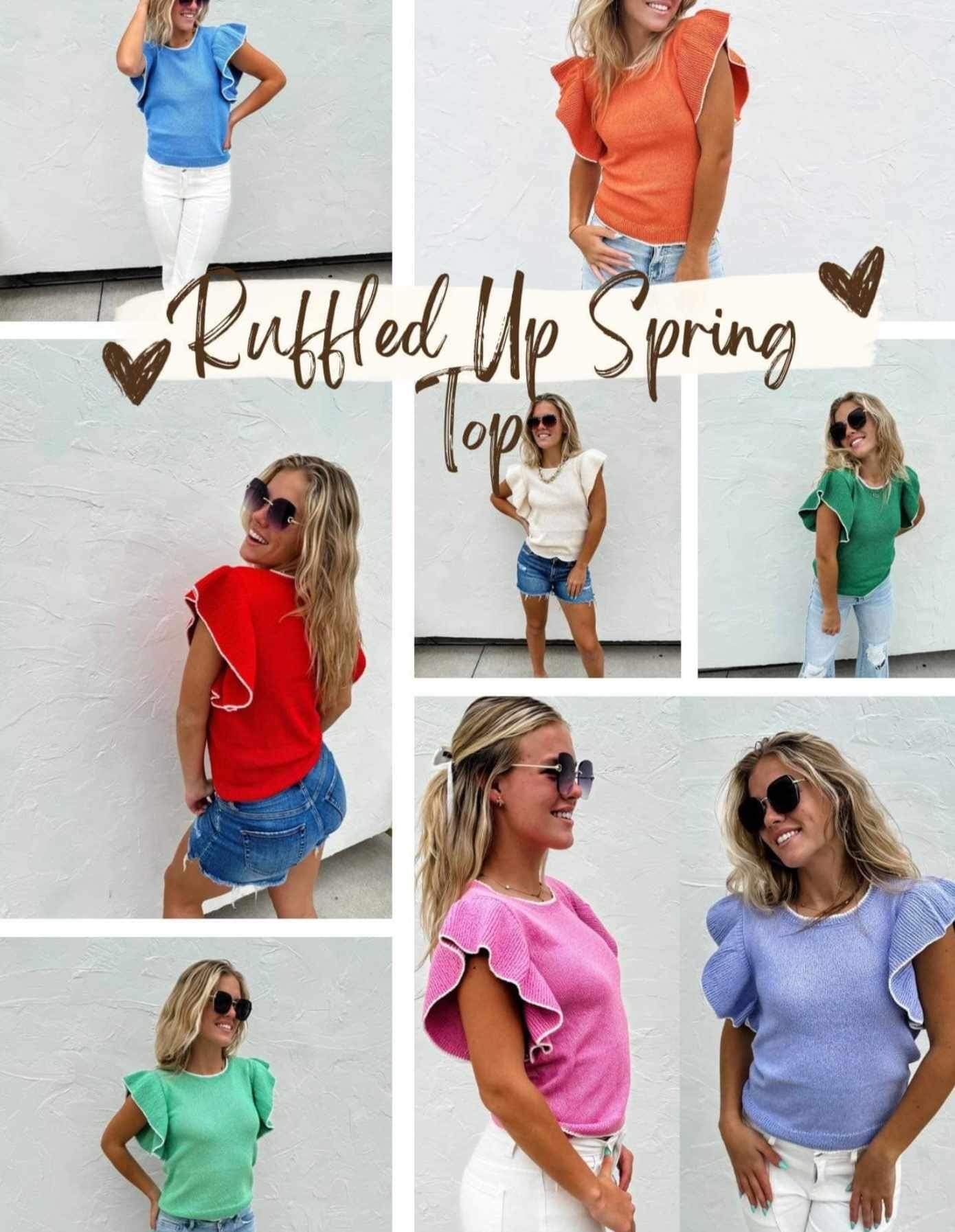 Ruffled Up Spring Knit Top