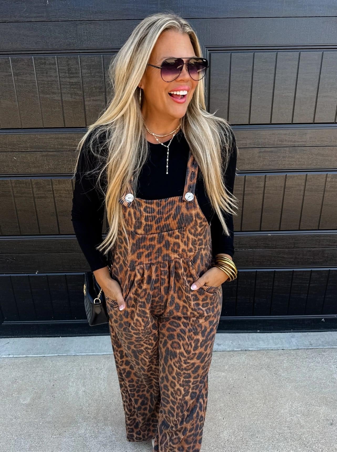 Cheetah Karli Boho Overalls