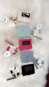 Nina Quilted Beaded Keychain Wristlet One Size Fit