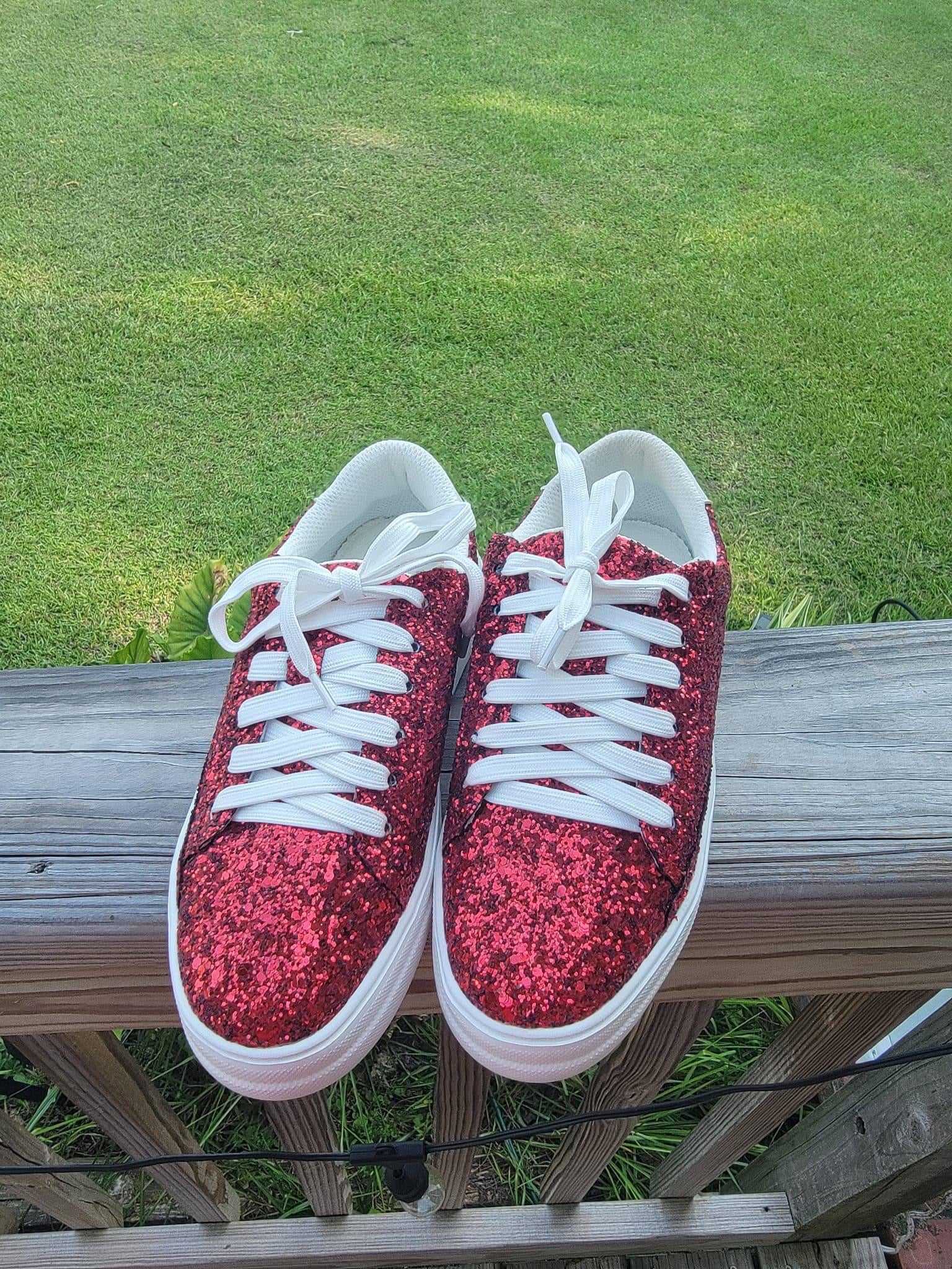 Red Chunky Glitter Shoes