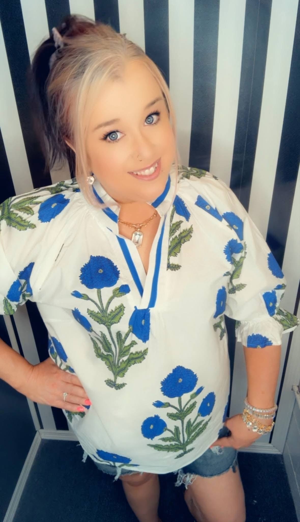 Plus Poplin Top