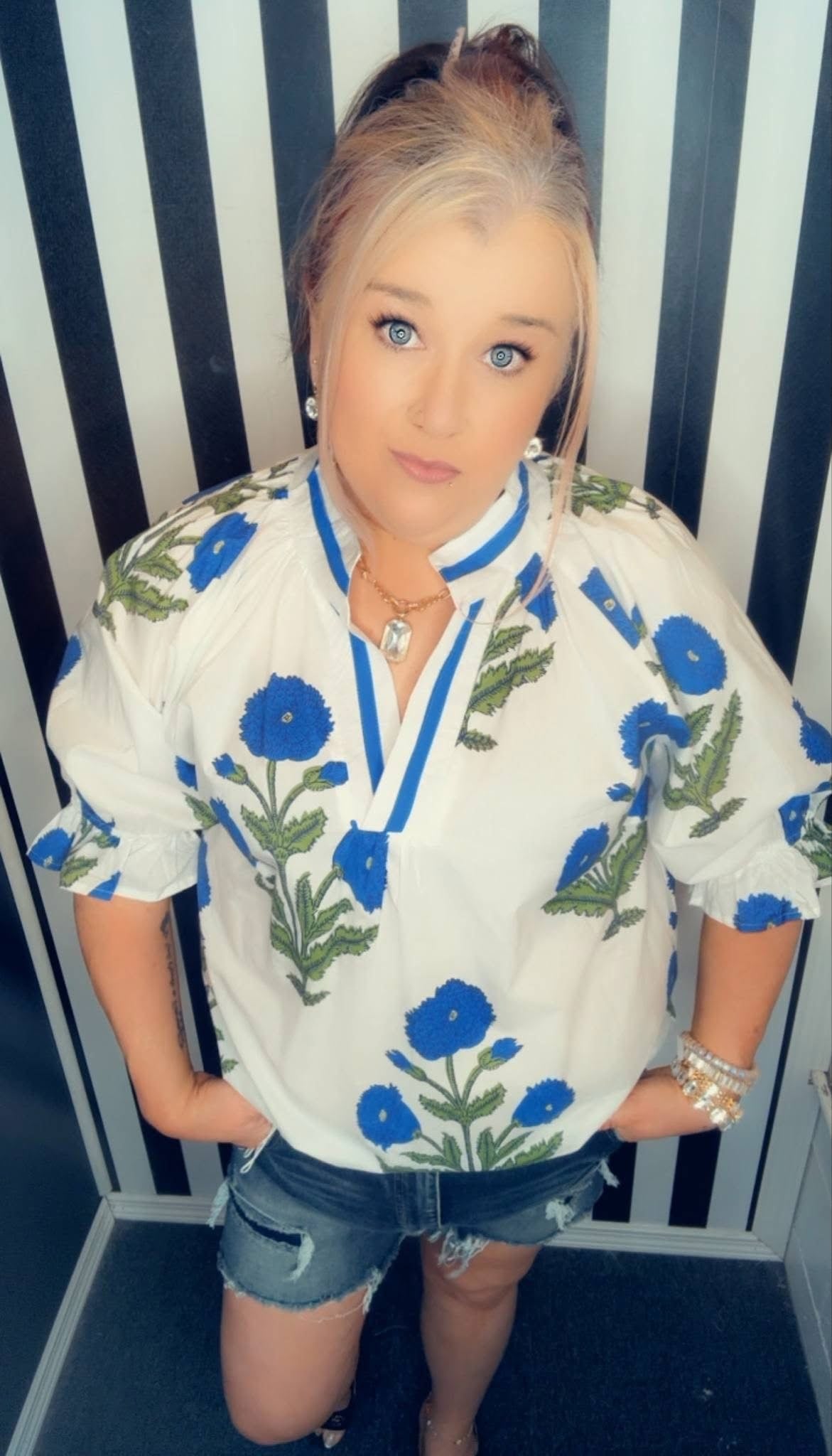 Plus Poplin Top