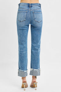 Risen HR Tummy Control Crop Cuffed Jeans