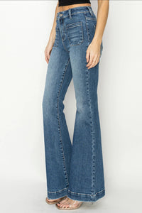 Risen HR Patched Pocket Flare Jeans