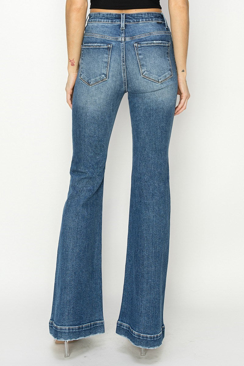 Risen HR Patched Pocket Flare Jeans