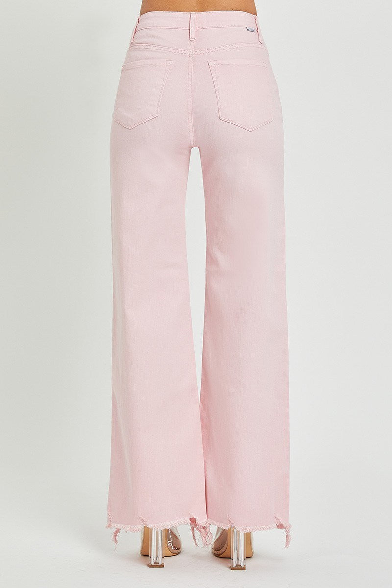 Plus Risen Light Pink HR Wide Jeans