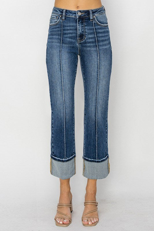 Plus Risen Dark HR Striaght Jeans