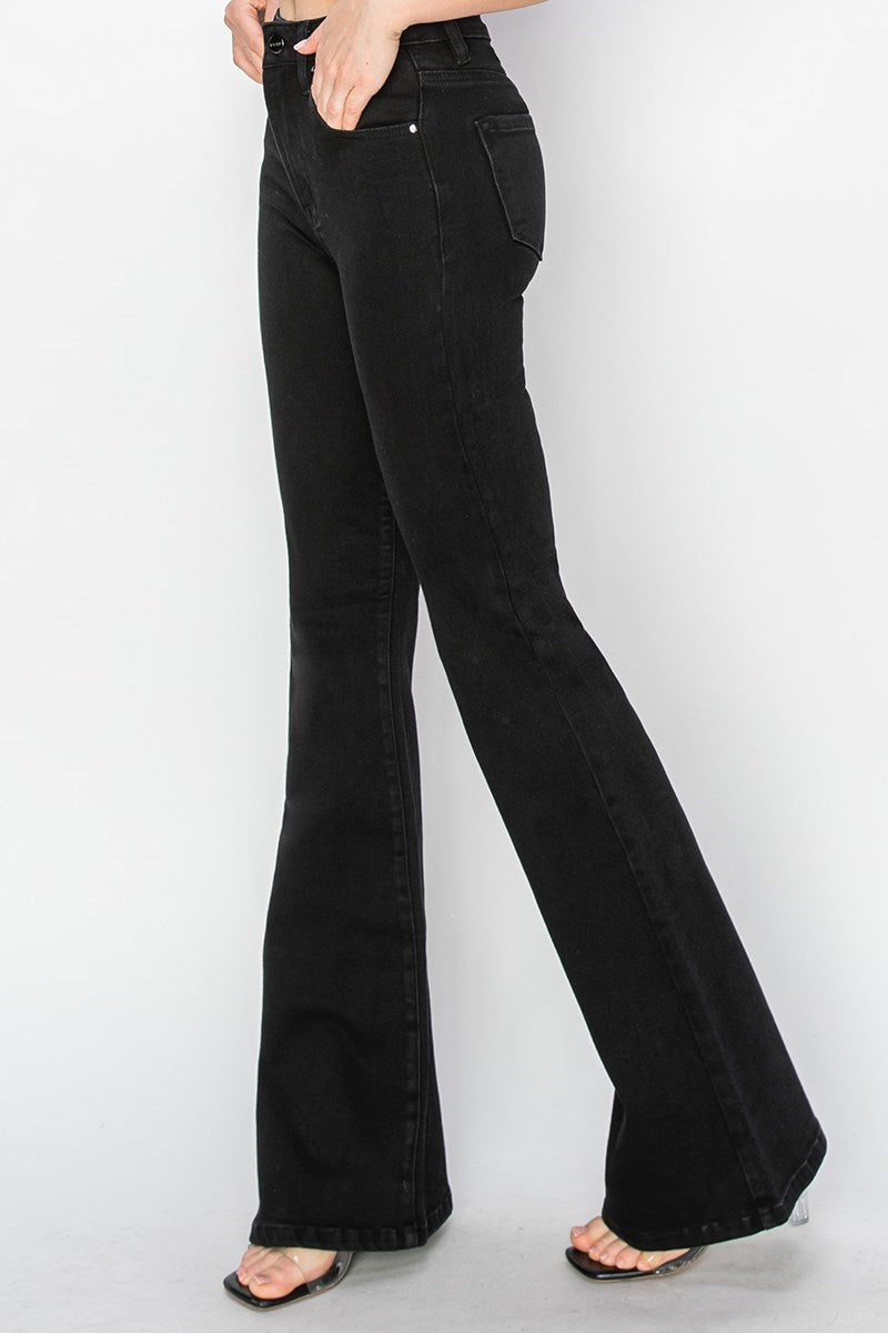 Risen HR Black Flare Jeans