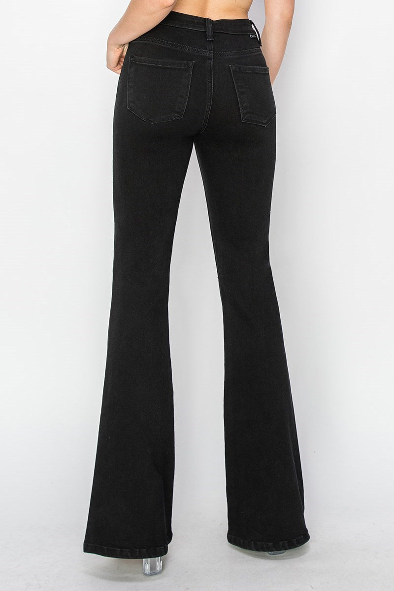 Risen HR Black Flare Jeans