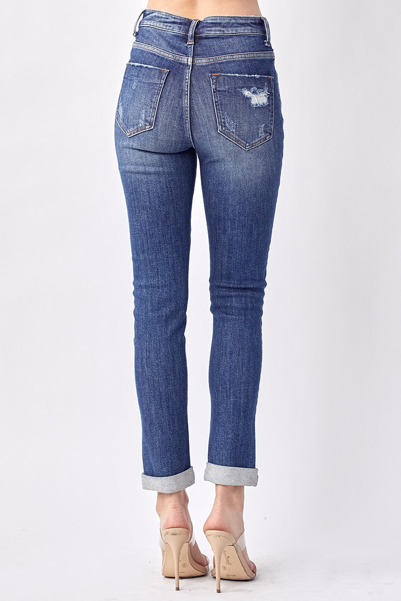 Plus Risen Buttonfly Skinny Jeans