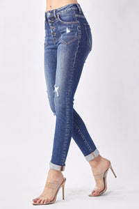 Plus Risen Buttonfly Skinny Jeans