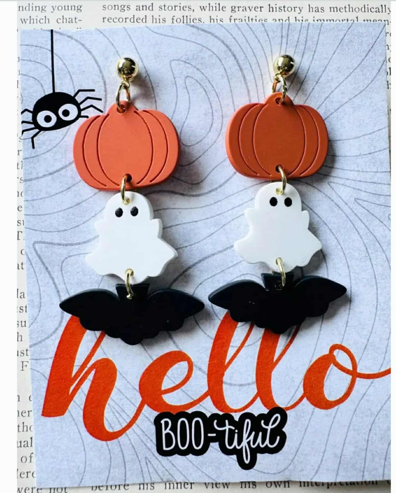 Halloween Pumpkin Ghost Earrings