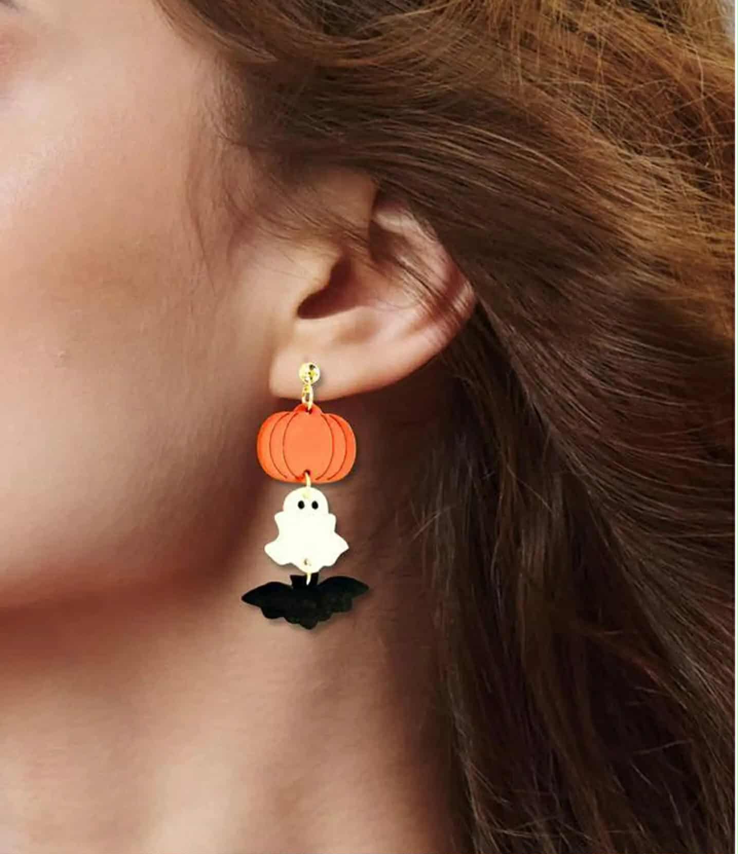 Halloween Pumpkin Ghost Earrings
