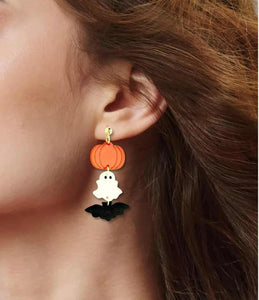 Halloween Pumpkin Ghost Earrings