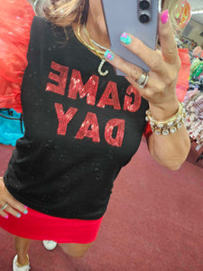 It's Game Day Sequin Patch Top