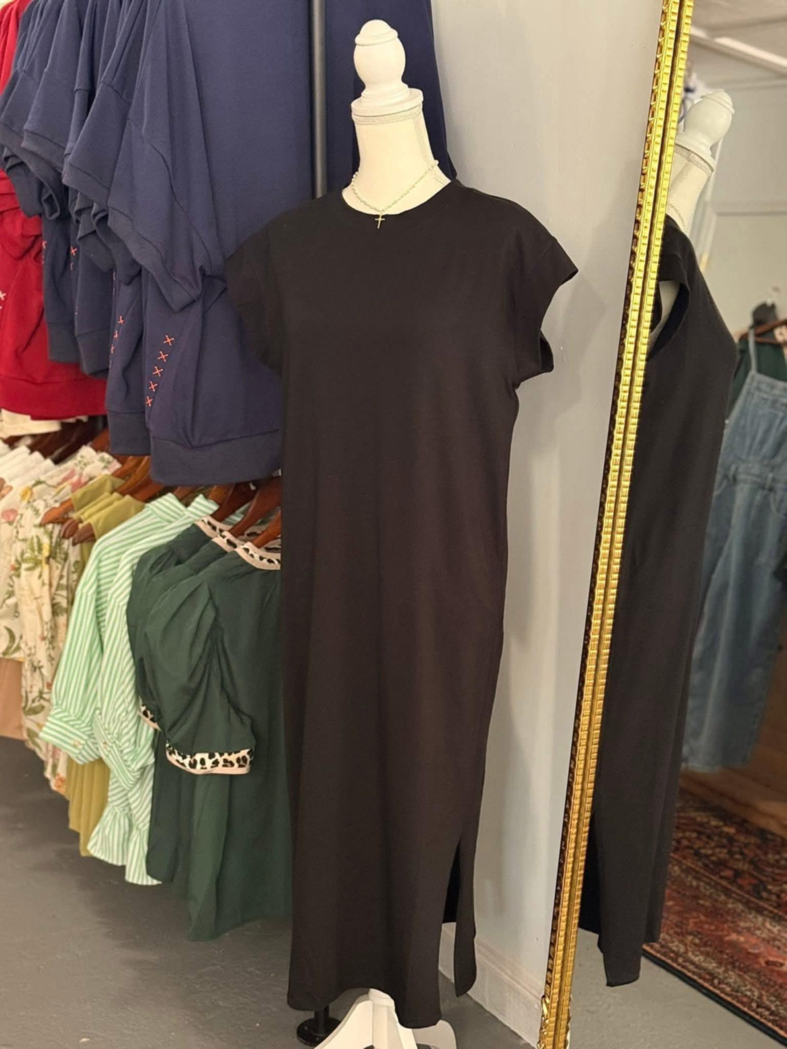 Plus Black Midi Dress