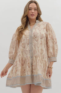 Plus Floral Mini Dress