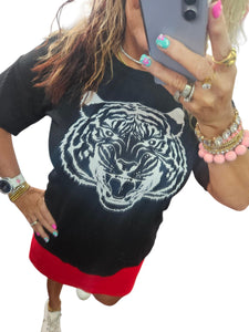 Plus Tiger Roar Ribbed Top