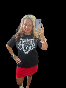 Plus Tiger Roar Ribbed Top