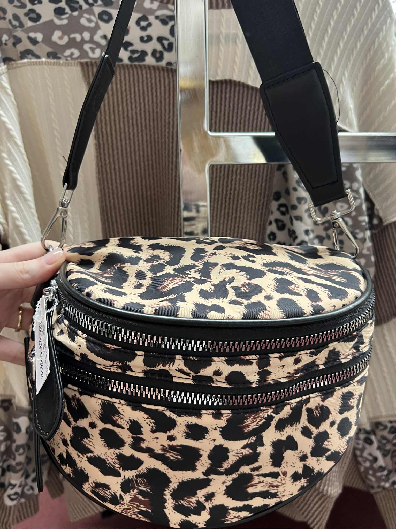 Leopard Double Zip Sling Bum Bag