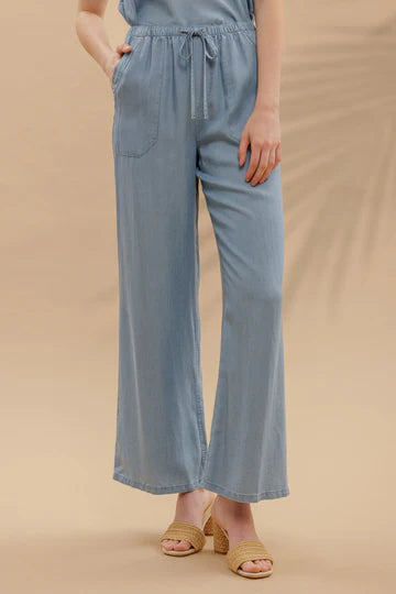 Chambray Drawstring Pants