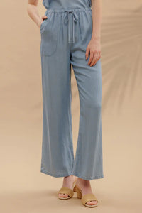 Chambray Drawstring Pants